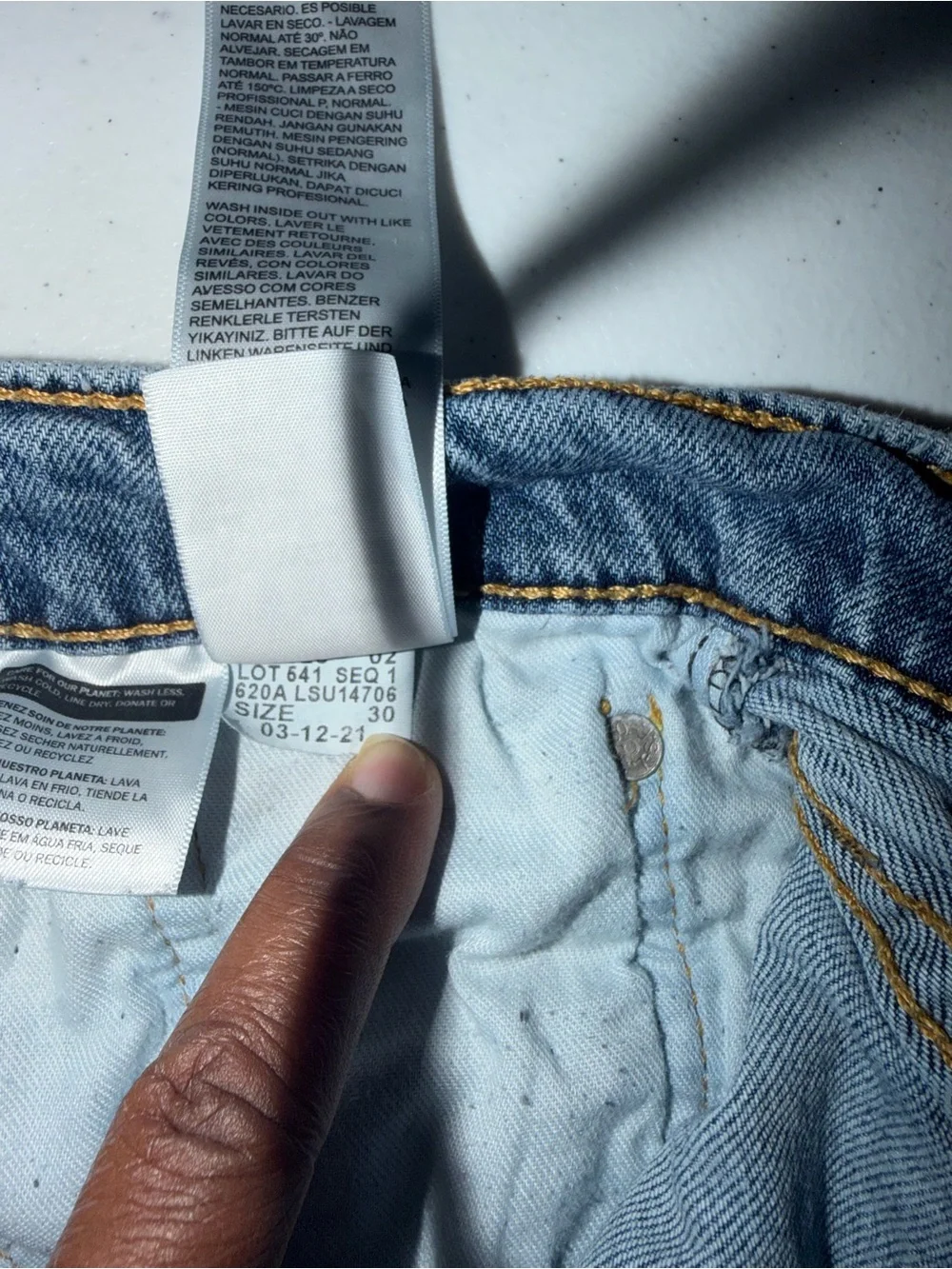 Levi's Light Blue Distressed Denim Shorts